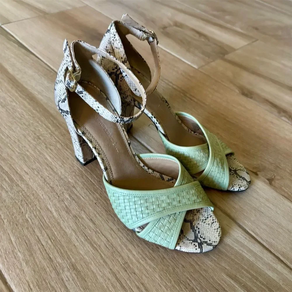 Banana Republic Women's Slingback Sandal Size 9.5 Multicolor High Heel - Picture 1 of 6
